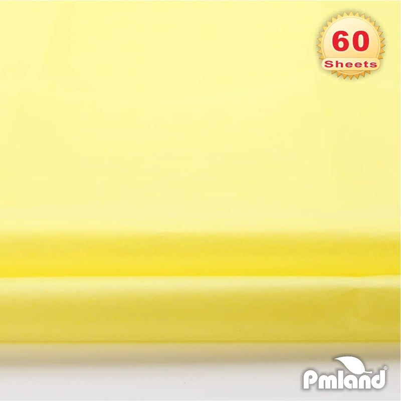 PMLAND Yellow Tissue Paper 26 x 20 Inches â€“ 60 Sheets Large Size Wrapping Paper Bigger Than Standard 14 x 20 for Gift Wrap Bags Boxes Crafts and Decorations - Image 2